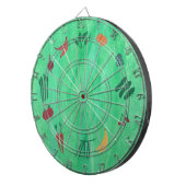 Fruits et légumes sur Cible de flechettes verte mé (Devant droit)