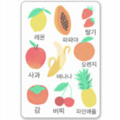 Fruits Flash Kaarten Korean Fruity Fun Food Art Sticker (Voorkant)