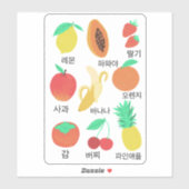 Fruits Flash Kaarten Korean Fruity Fun Food Art Sticker (Vel)