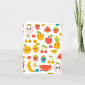 Fruits mignons 1er Anniversaire Fête Cartes pliées (Dos)