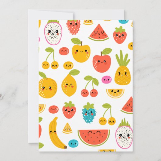 Fruits mignons Invitation du premier anniversaire (Dos)