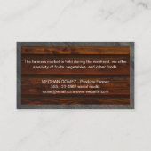 Fruits mixtes / Carte de visite du marché agricole (Dos)