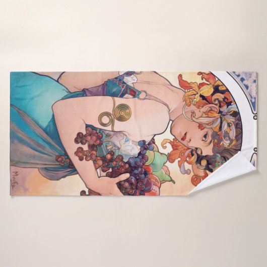 Fruits, Mucha (Serviette de bain)