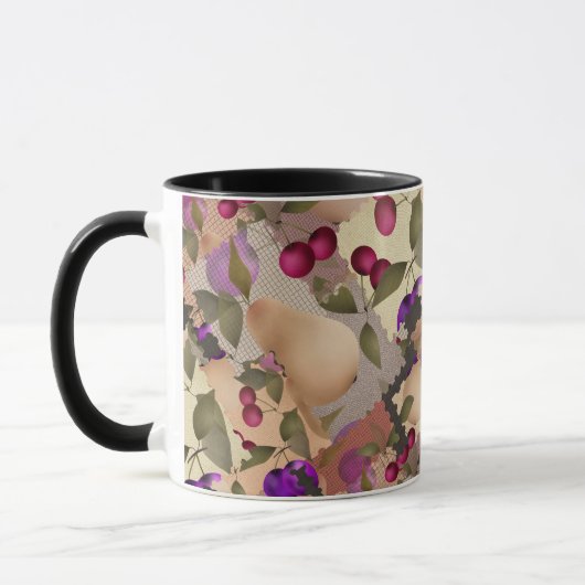 Fruits, mug en patchwork café (Gauche)