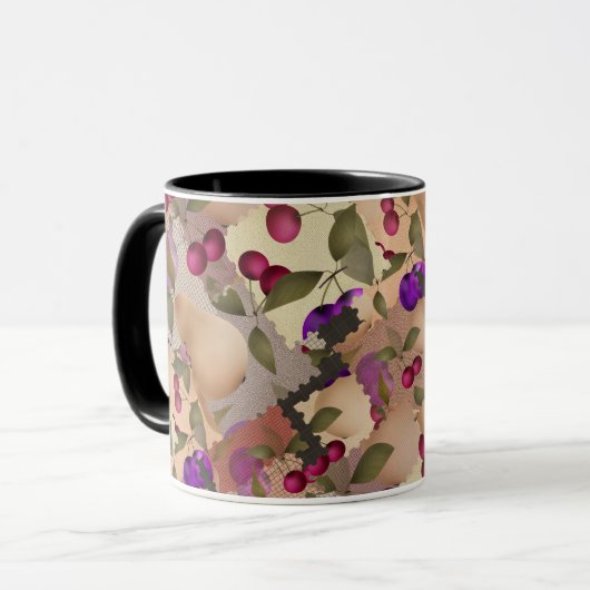 Fruits, mug en patchwork café (Devant gauche)