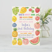 Fruits tropicaux colorés Invitation Anniversaire (Debout devant)