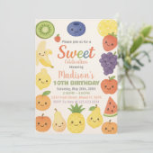 Fruits tropicaux colorés Invitation Anniversaire (Debout devant)