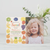 Fruits tropicaux colorés Invitation Anniversaire (Debout devant)