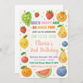 Fruits tropicaux Invitation d'anniversaire (Devant / Derrière)