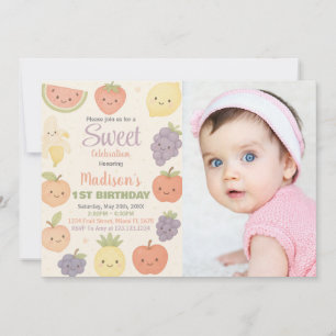 Fruits tropicaux Invitation d'anniversaire avec ph