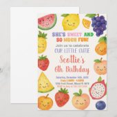 Fruits tropicaux lumineux Invitation d'anniversair (Devant / Derrière)