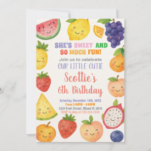 Fruits tropicaux lumineux Invitation d'anniversair
