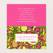 Fruits tropicaux pliés Cartes de visite personnali (Extérieur déplié)