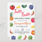 Fruits Tutti Frutti Invitation Anniversaire (Devant / Derrière)