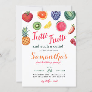 Fruits Tutti Frutti Invitation d'anniversaire