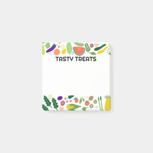 Fruits & Veggies Food CUSTOM Monogram op maat Post-it® Notes (Voorkant)