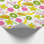 Fruitsalade op wit groot cadeaupapier (Hoek)