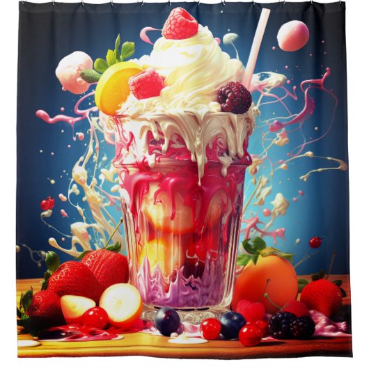 fruitsmoothie douchegordijn (Voorkant)