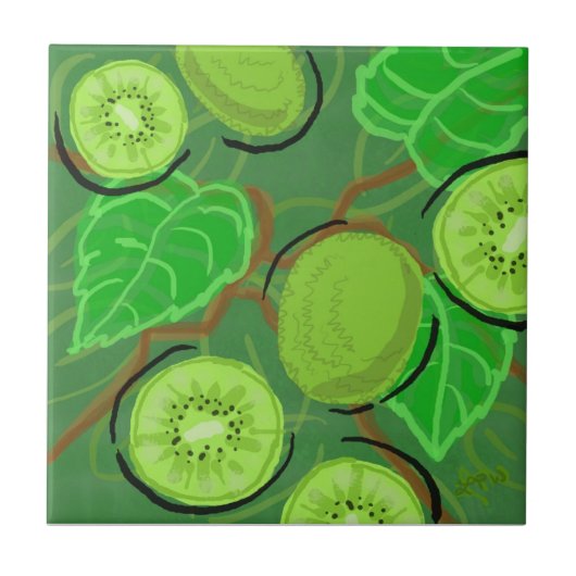 Fruittegel: Kiwis Tegeltje (Voorkant)