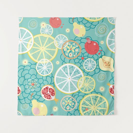 Fruittextuur, levendige achtergrond. wandkleed (Voorkant)