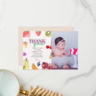 Fruitthema 2e verjaardag bedankkaart
