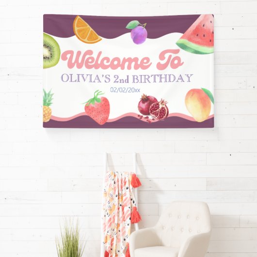 Fruitthema 2e verjaardag spandoek (Insitu)