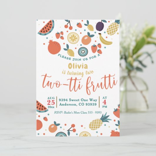 Fruitti à deux tti | Invitation Fruit 2e anniversa (Debout devant)