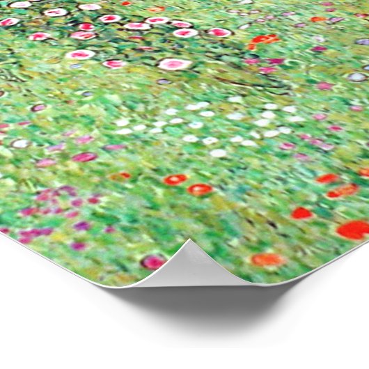 fruittuin met Rozen van Gustav Klimt Poster (Hoek)