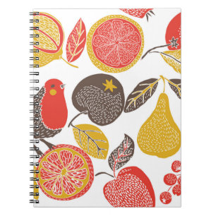 fruittuin met vogel notitieboek
