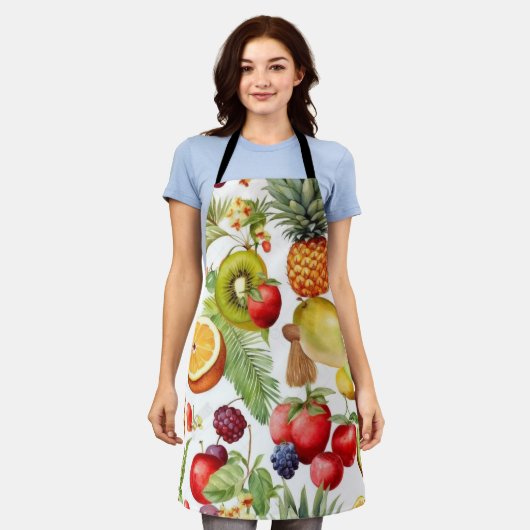  fruittuinpatroon schort (Gedragen)