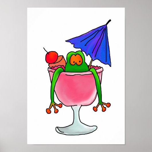 Fruity Cocktail Frog Poster (Voorkant)