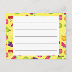 Fruity Cute Recipcard Briefkaart