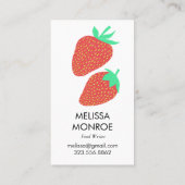 FRUITY FUN: geïllustreerde aardbeien Visitekaartje (Achterkant)