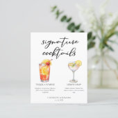 Fruity Garden Wedding Signature Cocktails Menu (Debout devant)
