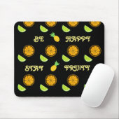 Fruity Juice Lemon Oranje Yellow Happy Pattern Muismat (Met muis)