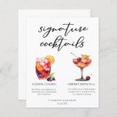 Fruity Mariage Signature Cocktails Menu (Devant / Derrière)