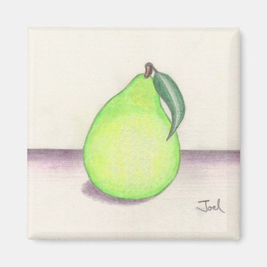 FRUITY PEAR magneet (vierkant) (Voorkant)