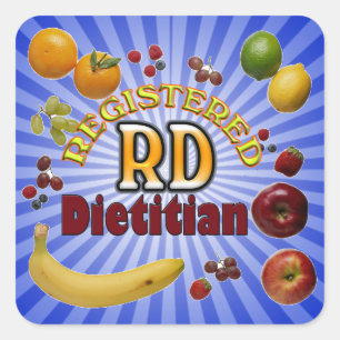 FRUITY RD GEREGISTREERD DIETITISCH VIERKANTE STICKER