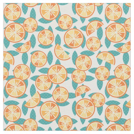 Fruity Retro Oranje Slicks Pattern Stof (Close Up)