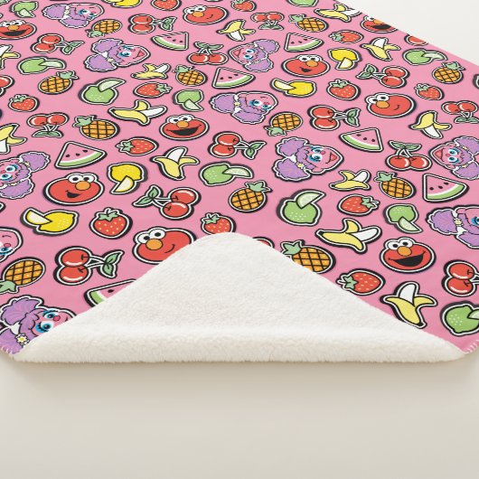 Fruity Sticker Elmo & Abby Cadabby Pattern Sherpa Deken (3/4)