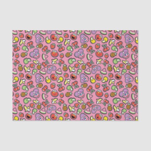 Fruity Sticker Elmo & Abby Cadabby Pattern Tissuepapier (Voorkant)