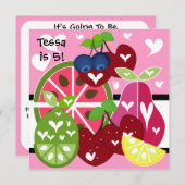 Fruity Sweet Birthday Uitnodiging (Voorkant / Achterkant)