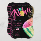 Fruity Tropical Sweet 16 nodigt Melon ALOHA uit Kaart (Voorkant / Achterkant)
