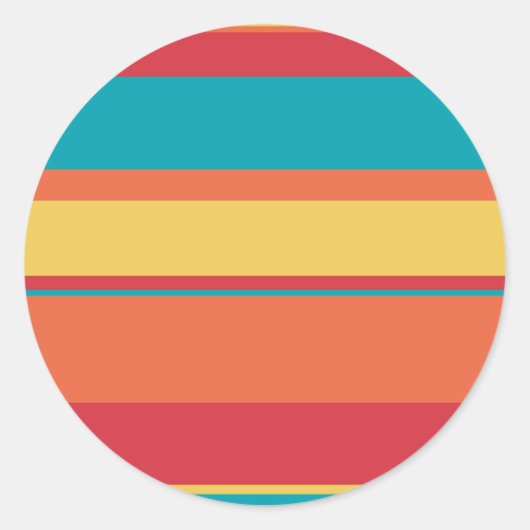 Fruity Tropical Tonal Stripes Ronde Sticker (Voorkant)