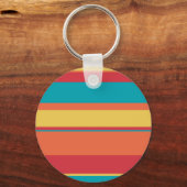 Fruity Tropical Tonal Stripes Sleutelhanger (Voorkant)