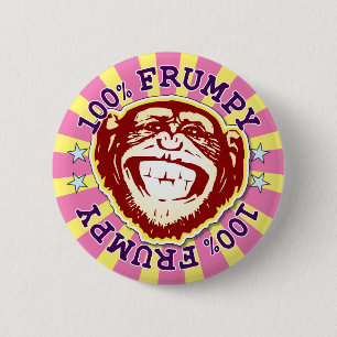 Frumpy 100% Funny Monkey Badge Ronde Button 5,7 Cm