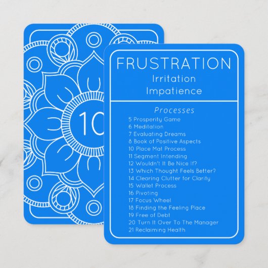 Frustratie Blauwe Wet van Aantrekkingsprocessen Ka Kaart (Voorkant / Achterkant)