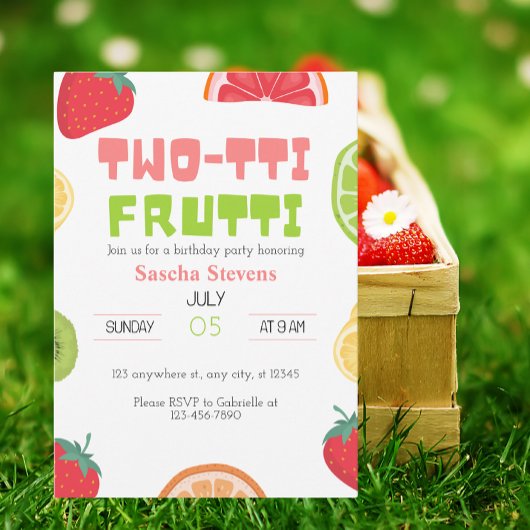 Frutti à deux tti Invitation de fête d'anniversair