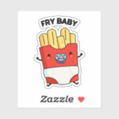 Fry Baby Funny French Fries Pun Sticker (Vel)