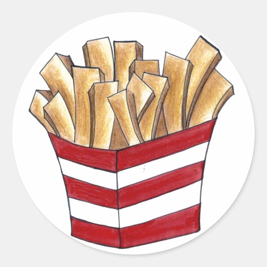 Fry Fast Food Fries Français Stickers Pomme de ter (Devant)